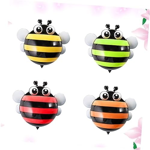 4pcs Suction Cup Honeybee Toothbrush Holder Bathroom Organizer