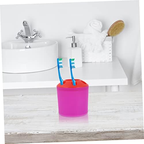 Cabilock Toothbrush Holder with Purple Base and Divided Compartments