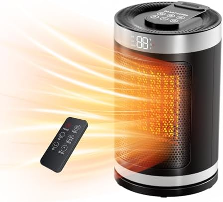 Feculs Official 1500W PTC Ceramic Space Heater with Timer and ECO Mode