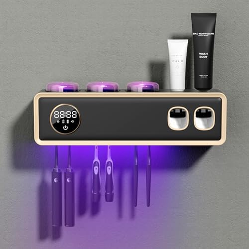 TINS UV Toothbrush Holder with Dispenser and Drying