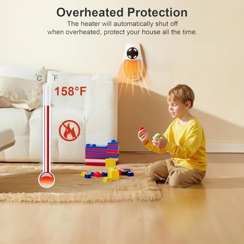 LYNBKLS 450W Smart Wall Space Heater with LED Display and Overheat Protection