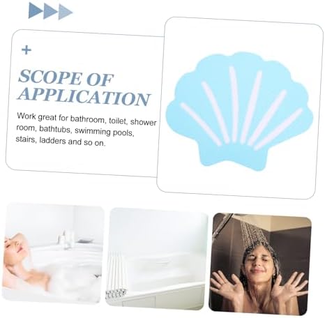 12Pcs Blue Shell Shape Non-Slip Bath Stickers for Kids Safety