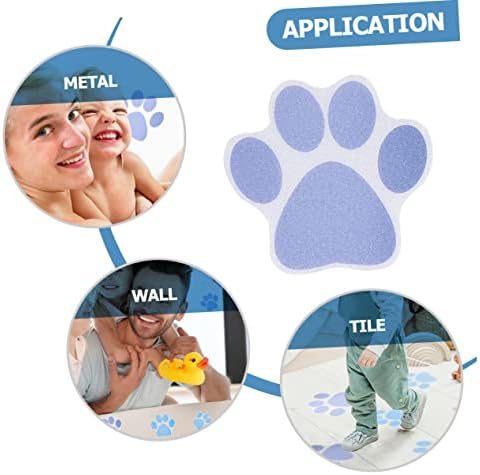 KONTONTY 10pcs Non-Slip Dog Paw Print Stickers for Bathtub and Shower