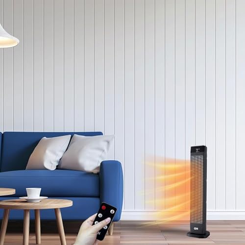 Good Housekeeping 30 Oscillating Ceramic Tower Heater with Remote Black 1