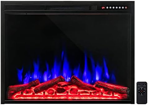 COSTWAY 34-Inch Electric Fireplace with Remote Control