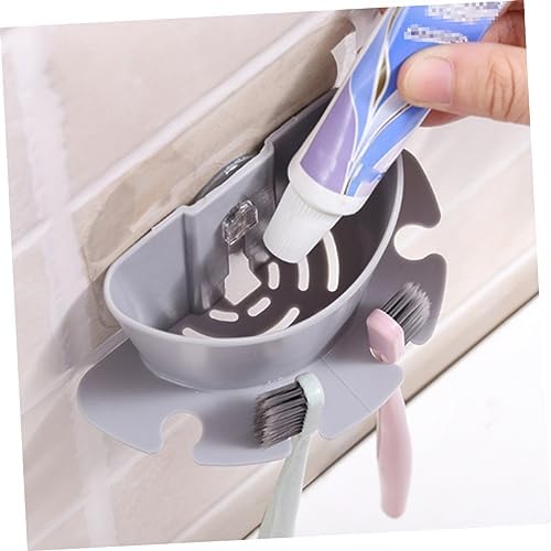 Yardenfun Self Adhesive Suction Cup Toothbrush Holder Wall Mounted Organizer
