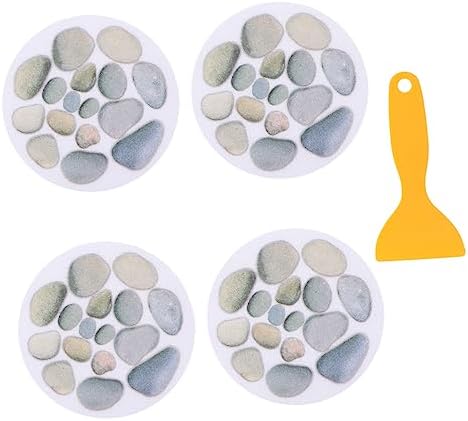 LIFKOME 4pcs Non-Slip Bathroom Stickers with Scraper