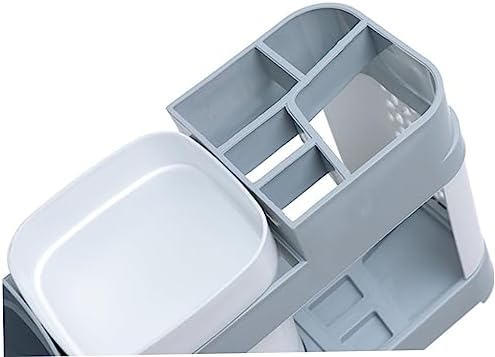 SHOWERORO Toothbrush Toothpaste Holder with 5 Slots and Cup Storage