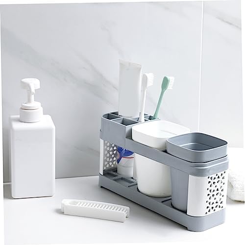 STOBAZA 2 Cup Toothbrush and Toothpaste Holder