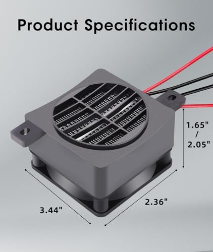 Irosiy 12V 50W Compact Ceramic Heater for Quick Heating