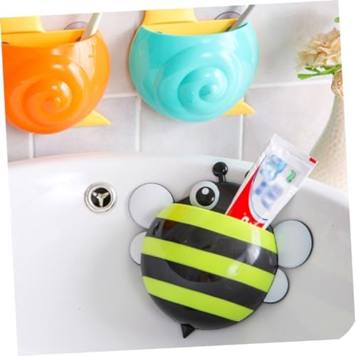 4pcs Cartoon Bee Suction Cup Toothbrush Holder Organizer