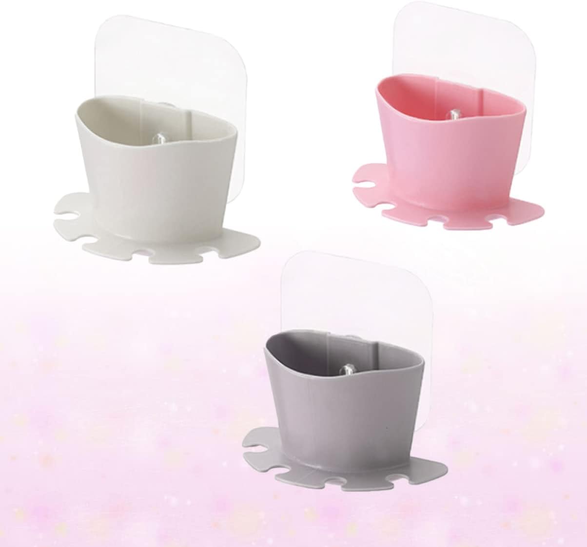 Alipis Suction Toothbrush Holder with 4 Slots and Storage Cup