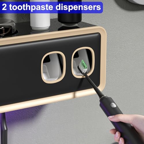 TINS UV Toothbrush Holder with Dispenser and Drying