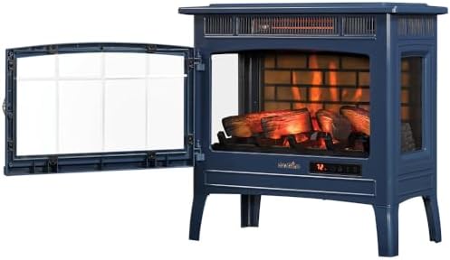 Duraflame Electric Fireplace Stove Heater with 3D Flame Effect Navy