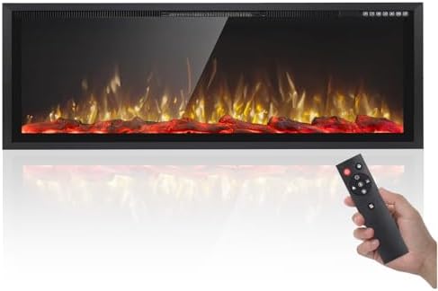 PRETZI 68 Inch Electric Fireplace Ultra Narrow Frame