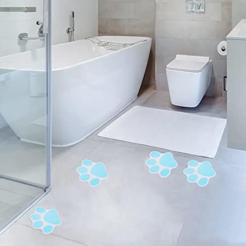 Mipcase Anti-Slip Shower Stickers 10pcs Blue Paw Print Decals
