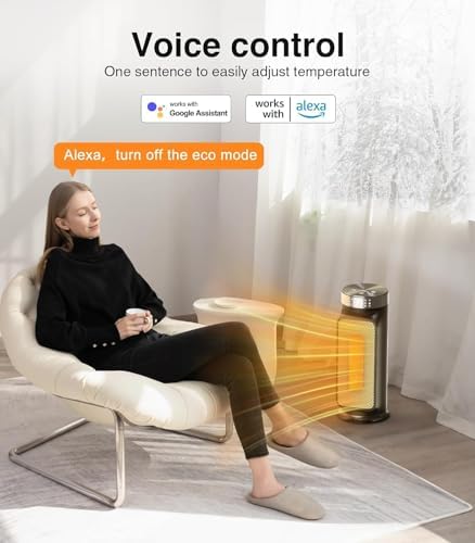 DAYETTE 1500W Smart Electric Space Heater with WiFi Control and 5 Modes