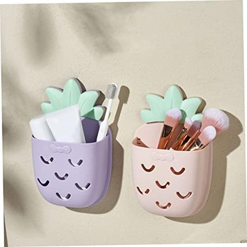 GLEAVI 2 Piece Pineapple Wall Mounted Toothbrush Holder