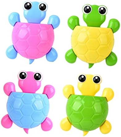 PRETYZOOM Cute Turtle Suction Cup Toothbrush Holder Set of 4