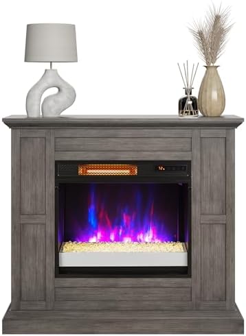Duraflame Wall Mantel Electric Fireplace Weathered Gray