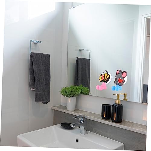 3PCS Cartoon Suction Cup Toothbrush Holder Wall Hooks