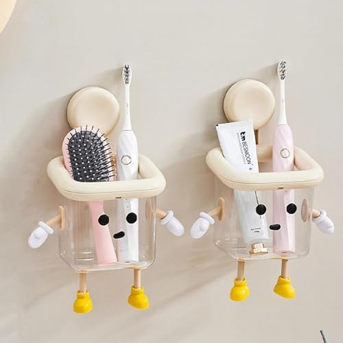 Cute Robot Bathroom Organizer with Suction Cup Mount
