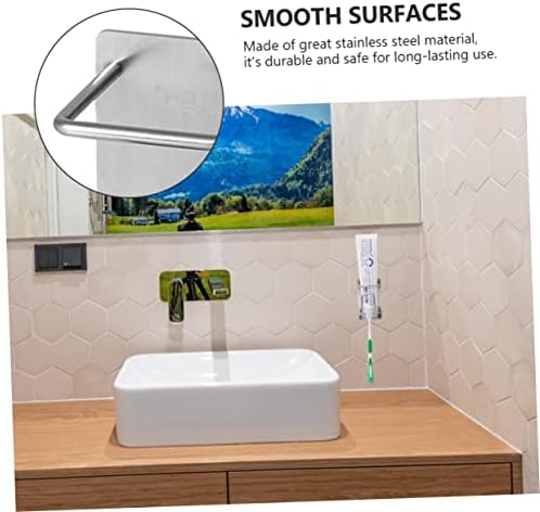 Stainless Steel Wall Toothbrush Holder with Adhesive