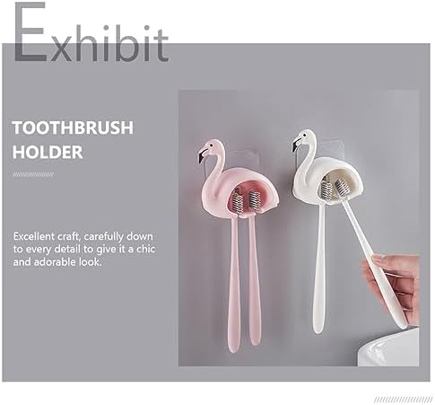 Zerodeko 2pcs Suction Cup Toothbrush Holder Wall Mounted Organizer for Bathroom