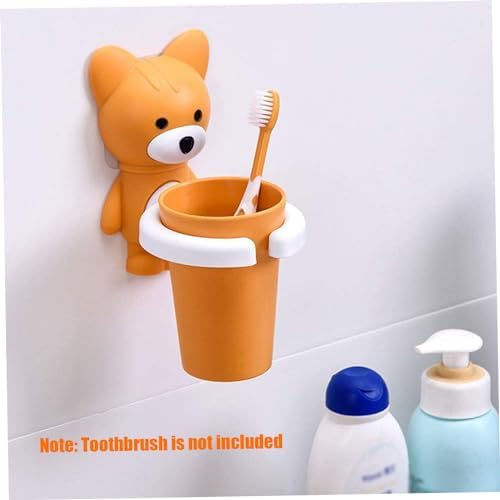 Kids Cartoon Fox Toothbrush Holder Wall Mount