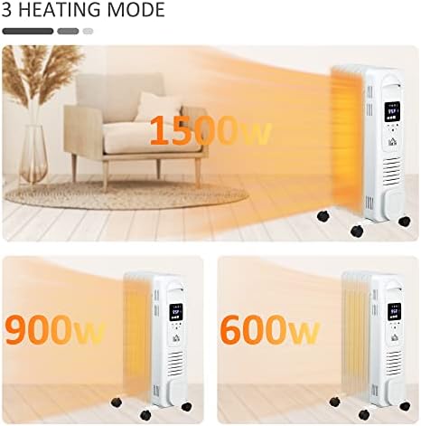 HOMCOM 2525 Electric Space Heater 1500W White