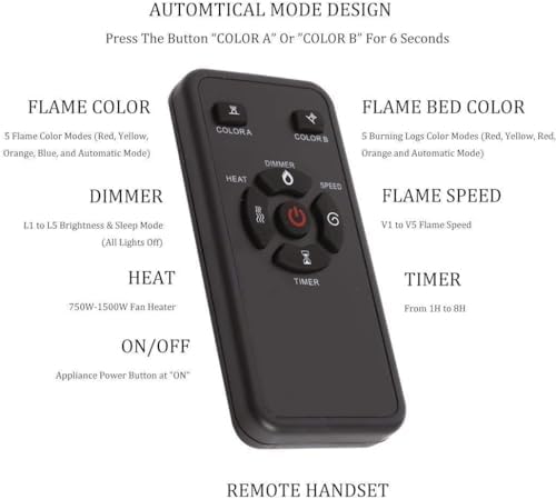 RWFLAME 39 Electric Fireplace Insert with Touch Screen