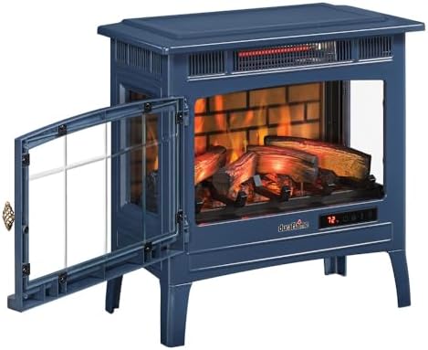 Duraflame Electric Fireplace Stove Heater with 3D Flame Effect Navy