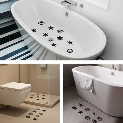 30pcs Anti-Slip Stickers for Bathroom Tub Stairs Safety Decals Black-Mixture