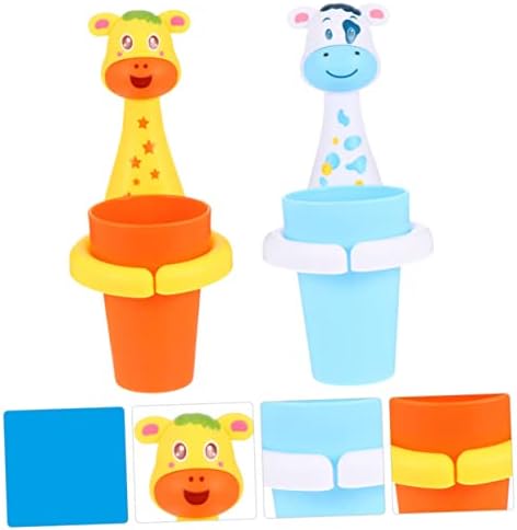 2Sets Cartoon Animal Toothbrush Cup Holder Storage for Bathroom