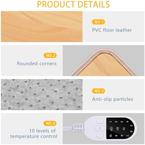VIHOSE Heated Floor Mat 110V Electric Foot Warmer