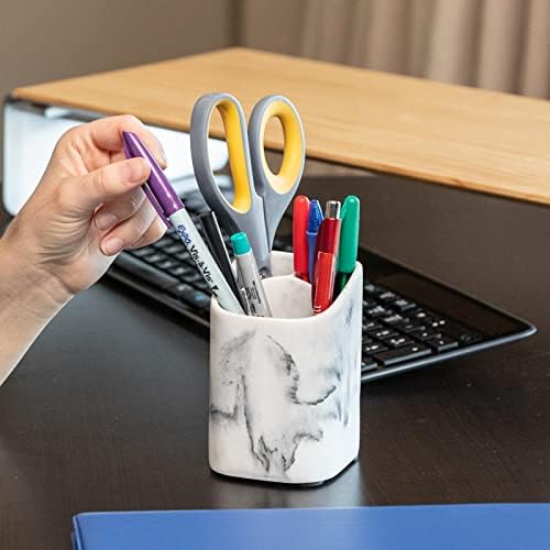ZCCZ Toothbrush Holder - Premium White Marble Organizer