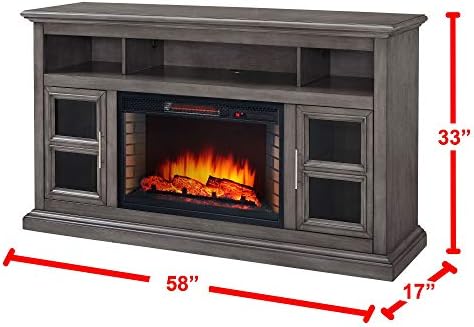 Muskoka Glendale Dark Weathered 58 Media Electric Fireplace - Grey