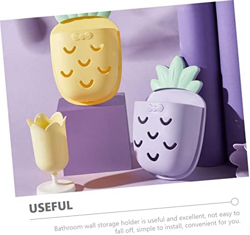 GLEAVI 2 Piece Pineapple Wall Mounted Toothbrush Holder