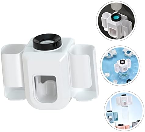 Amosfun 2pcs Wall Mounted Toothbrush Holder and Toothpaste Squeezer