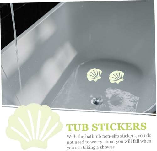 PRETYZOOM 30PCS Bathtub Non-Slip Stickers Shell Shape Decals
