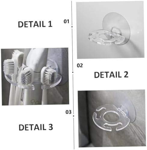 Healifty 5Pcs Wall Mounted Toothbrush Holder Organizer
