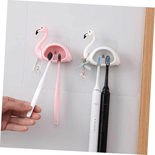 LIFKOME 2pcs Flamingo Suction Cup Toothbrush Holder