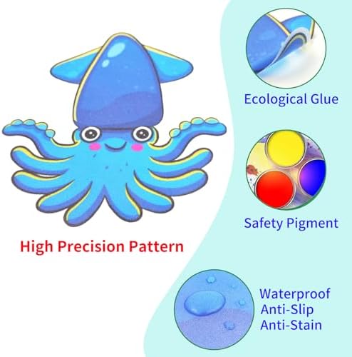 18Pack Bathtub Non Slip Stickers with 61 Ocean Animals