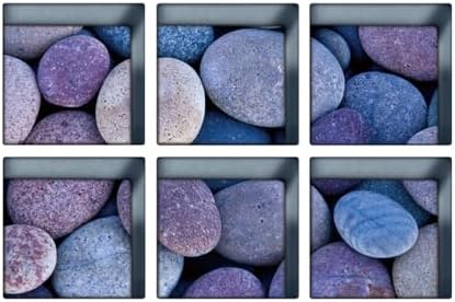 ULTNICE 6pcs 3D Bathtub Stickers Rock Pattern