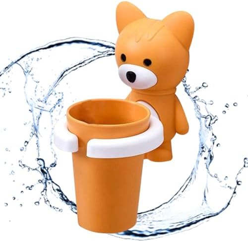 Kids Cartoon Fox Toothbrush Holder Wall Mount