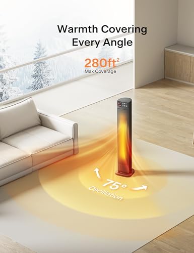 PELONIS 30Inch Tower Space Heater with Remote Control and Adjustable Thermostat