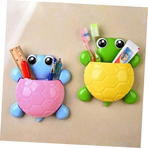 Yardenfun 2Pcs Cute Turtle Suction Cup Toothbrush Holder
