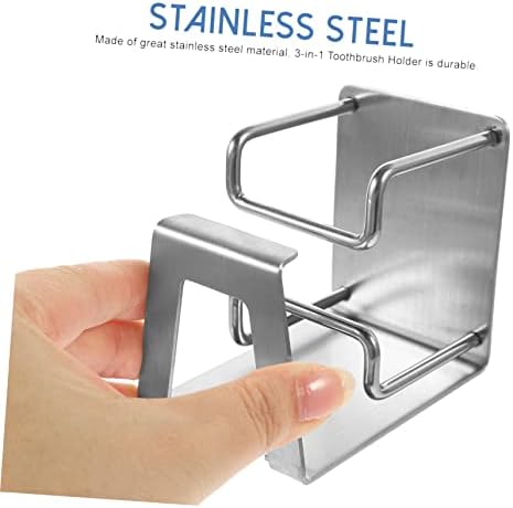 PRETYZOOM Wall Toothbrush Holder Stainless Steel Easy Install 1
