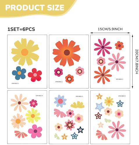 PRATIQUE Non Slip Bathtub Stickers Flower Design