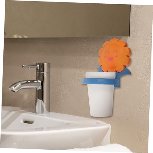 Hemoton Cartoon Toothbrush Cup Holder with Storage